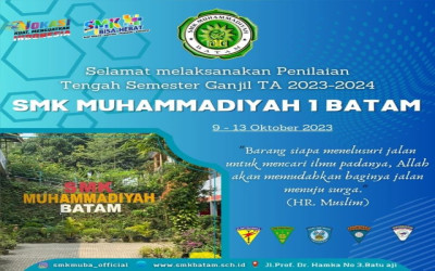 Ujian PTS atau Penilaian Tengah Semester Ganjil Telah selesai dilaksanakan  di SMK Muhammadiyah 1 Batam